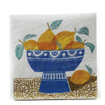 Paper Cocktail Napkins with Fruit in Bowl Pattern, Set of 50, 4
