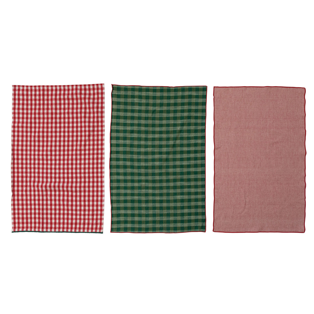 Woven Cotton Tea Towels, Set of 3, 28 X 18