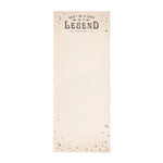 Don't Be A Lady, Be A Legend (Stevie Nicks) Skinny Notepad featuring a minimalist cream design with inspiring quote, perfect for gifts or decor from Knotty and Board. 1