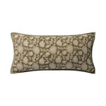 Loloi Down-Filled Pillow, Green, 12 X 27 in. featuring a subtle floral pattern in green and beige, perfect for adding a stylish touch to your home decor with Knotty and Board. 1