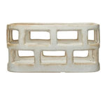 Stoneware Basket, Speckled Cream, 10 X 5.5 X 5, featuring an open rectangular design with a speckled cream finish, perfect for stylish kitchen or dining decor from Knotty and Board. Every Room Needs A Little Knotty and Board. 1