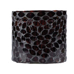 Glass Mosaic Tealight Votive Holder, Brown featuring a textured glass mosaic design, perfect for adding stylish decor and warm candlelight to any room, ideal gifts from Knotty and Board. 1