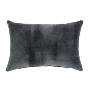 Vera Velvet Pillow, Charcoal, 16 x 24 in. featuring a soft velvet texture in a deep charcoal shade, perfect for adding cozy decor accents from Knotty and Board.