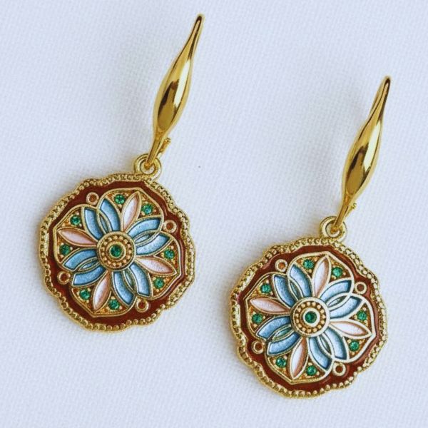 Enamel Drip Art Dangle Earrings, 2 in.