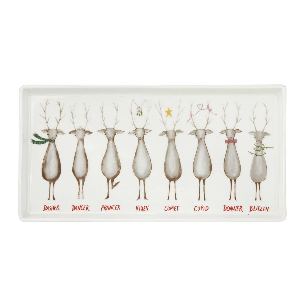 Platter w/ Santa's Reindeer, 12