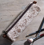 Brown Fleur Canvas Pencil Case 8.5