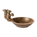 E&E Brass Walnut Bowl, 7.25 in. featuring a brass squirrel holding a walnut, ideal for kitchen or dining decor, gifts, and entertaining with a charming touch by Knotty and Board.