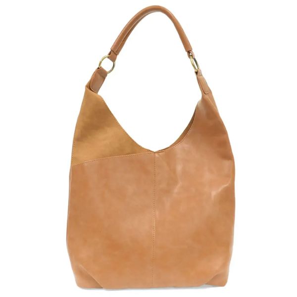 Dani Vintage Hobo Faux Suede Trim, Veg Tan
