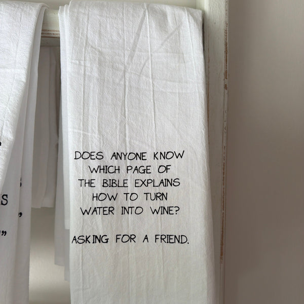 Tea Towel, Turn Water Into Wine