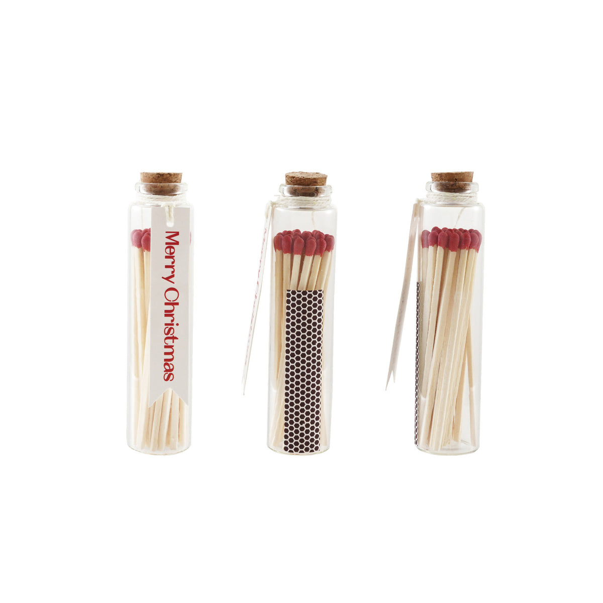 Holiday Glass Bottle Match Holder w/ 25 Matches, 5