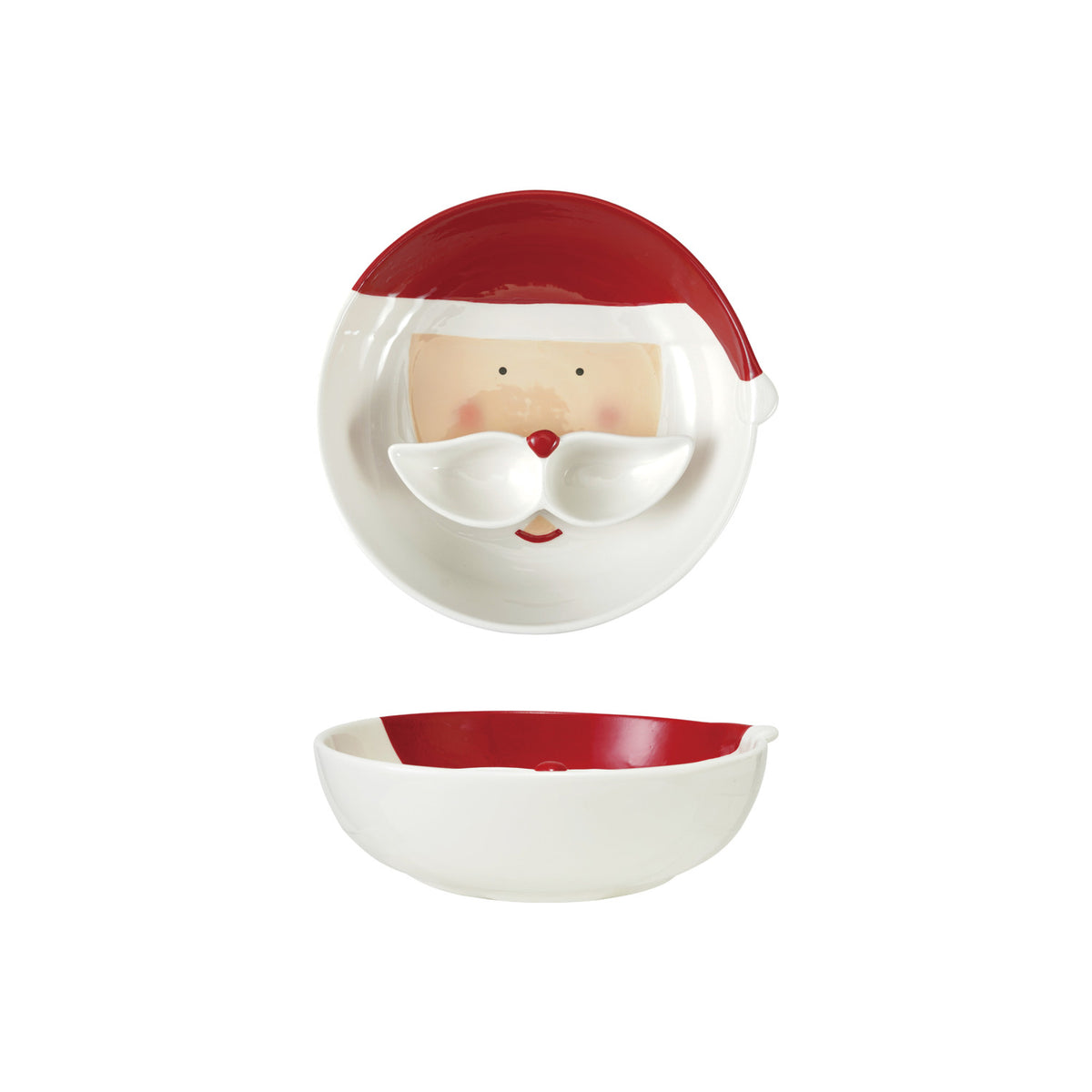 Ceramic Santa Bowl & Mustache Dish, Set of 2, 10