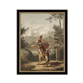 Traveling Rabbit Framed Antique Art, 7 X 9 in. featuring a vintage-style painting of two rabbits on a woodland path, perfect for unique decor and gifts from Knotty and Board.