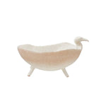 Footed Bird Bowl, White Speckled 1