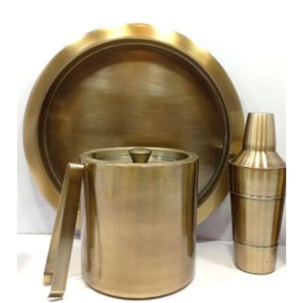 Brass Antique Bar Tray, 15.75 in.