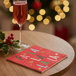 Holiday Cocktail Napkins, Fa La La, Red Foil, 20 ct. 2