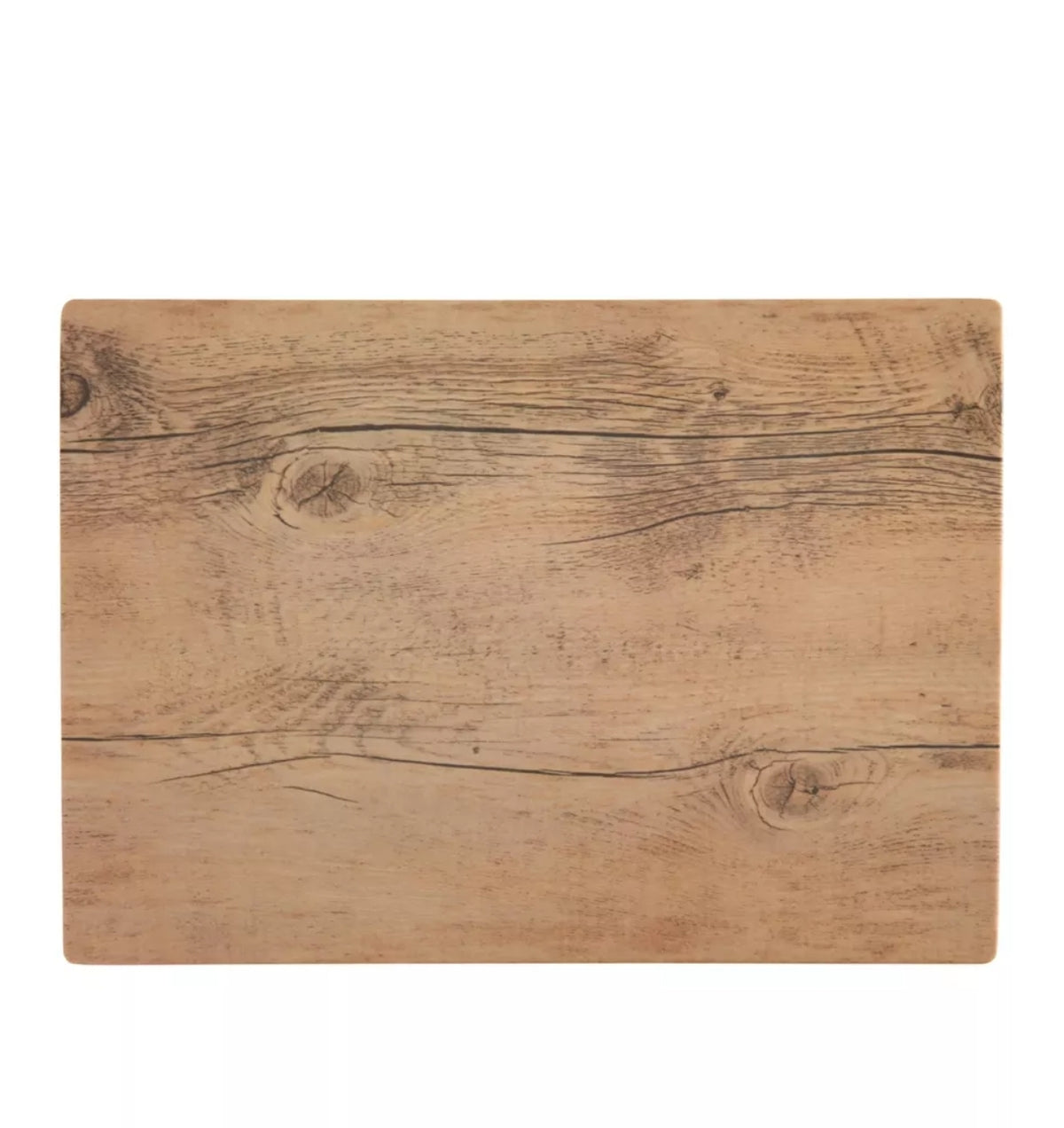 Melamine Wood Rectangular Tray, Small 14x10 with a rustic wood grain finish, perfect for kitchen, dining, or decor gifts from Knotty and Board, every room needs a little Knotty and Board.