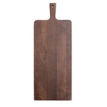 Mango Wood Cutting Board with Handle, Walnut Finish, 24 X 9.25 in. showcasing rich walnut tones, perfect for kitchen decor and entertaining, available at Knotty and Board. Every Room Needs A Little Knotty and Board. 1