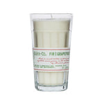 Barr Co Fir & Grapefruit Parfait Candle, 10 oz in a clear glass container with a vintage-inspired label, perfect for adding cozy decor and a fresh scent to any room, available at Knotty and Board. 1