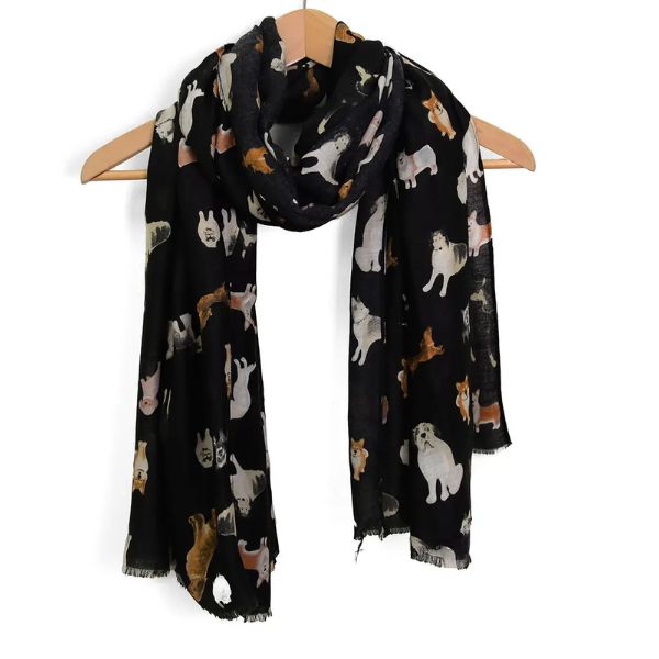 Mixed Dog Breed Scarf, Black