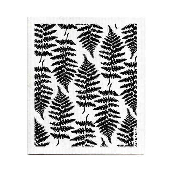 Swedish Dishcloth, Fern, Black