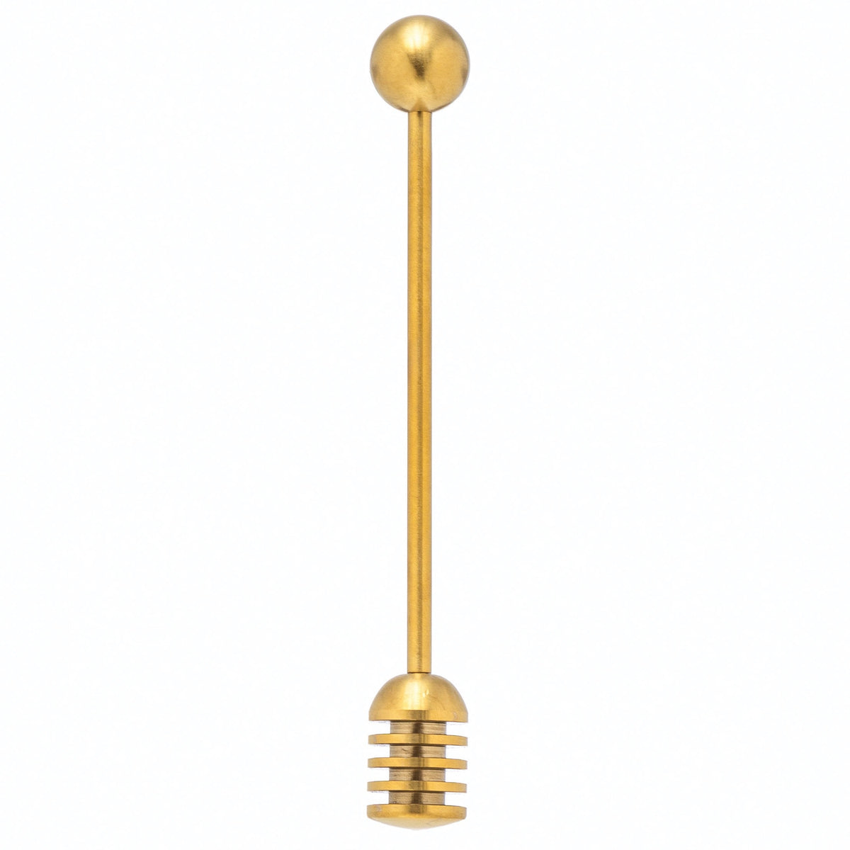 Stainless Steel Honey Dipper, Gold Finish with a sleek design, perfect for kitchen use or as a unique gift, from Knotty and Board's curated decor collection.