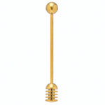 Stainless Steel Honey Dipper, Gold Finish with a sleek design, perfect for kitchen use or as a unique gift, from Knotty and Board's curated decor collection. 1