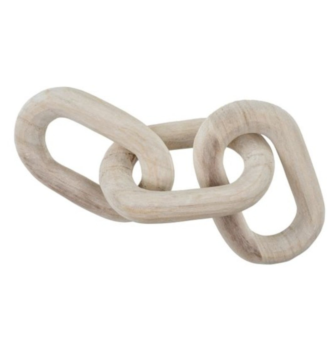 Wooden Chainlinks, White decorative links made of smooth light wood, perfect for adding a stylish, natural touch to home decor or gifts from Knotty and Board.