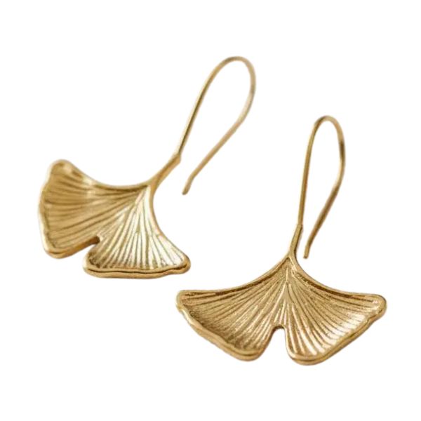 Ginkgo Leaf Drop Earrings