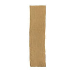 Stonewashed Linen Table Runner, Mustard, 108 in., laid flat showing its textured fabric and warm color, perfect for adding cozy decor to dining or entertaining spaces. 1