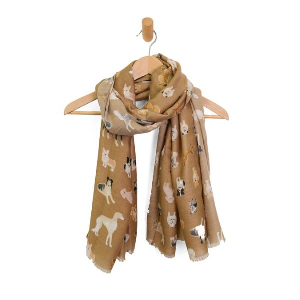 Mixed Dog Breed Scarf, Tan, 180 X 85 in.