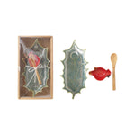 Stoneware Plate, Dish, & Bamboo Spoon Boxed Set, 11