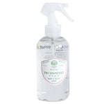 Clear plastic spray bottle of Barr & Co Fir & Grapefruit Room Spray, 8 oz, with a white spray top, displayed against a white background for home decor and gifts by Knotty and Board. 1
