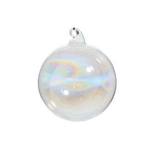 Iridescent Sheer Blown Glass Ball Ornament, 4 in.