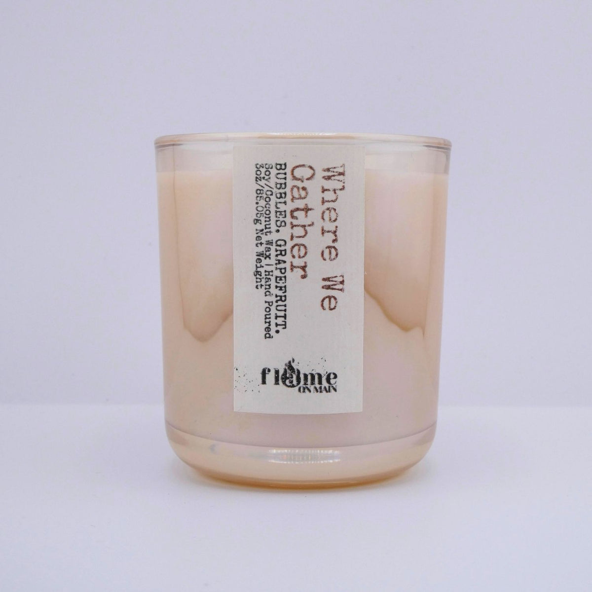 Flame on Main Places We Know 3.5oz Candle, Where We Gather. Made in Lake Norman