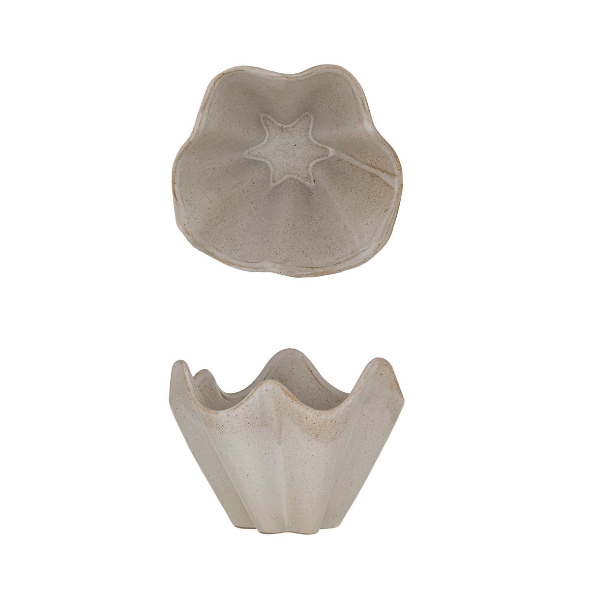 Stoneware Pleated Bowl, 7.5