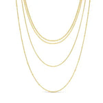 Delicate 4-Layer Necklace, Water-Resistant, Gold, 14 in. 1