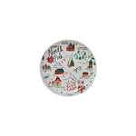 North Pole Scene Ceramic Plate, 11-Inch Round Holiday Serving Plate 1