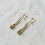 Sculptural Teardrop Earrings, Gold, 1.2 in. 2