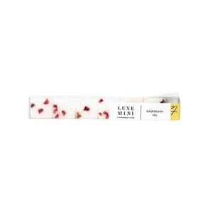 Teaspressa Luxe Mini Mixology Cubes, Raspberry packaged in a sleek white box with raspberry pieces visible, ideal for kitchen gifts and entertaining from Knotty and Board.
