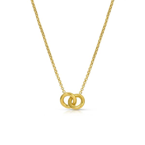 Connected Circles Necklace, Water-Resistant, Gold, 16 in.