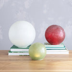 Round Frosted Glass Globe, Red, 8
