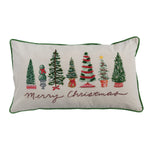 Merry Christmas Lumbar Pillow with Trees, 32 X 18 in. 1