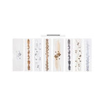 Set of 8 Brilliant Metallic Bracelet Tattoos featuring elegant gold, bronze, and silver designs ideal for adding a stylish touch to gifts or decor from Knotty and Board. 1