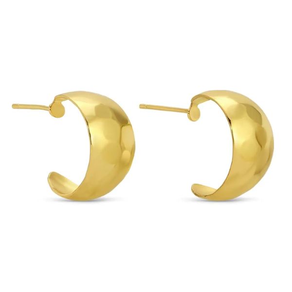 Textured Wide Rounded Hoops, Gold, 73 in.