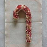 Sisal Bottle Brush Candy Cane w/ Beads, Red & Cream, 10 in. 2