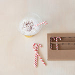 Glass Candy Cane Shaped Stir Sticks, Set of 6 2