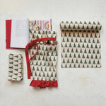 Stonewashed Table Runner with Christmas Tree Pattern, 72