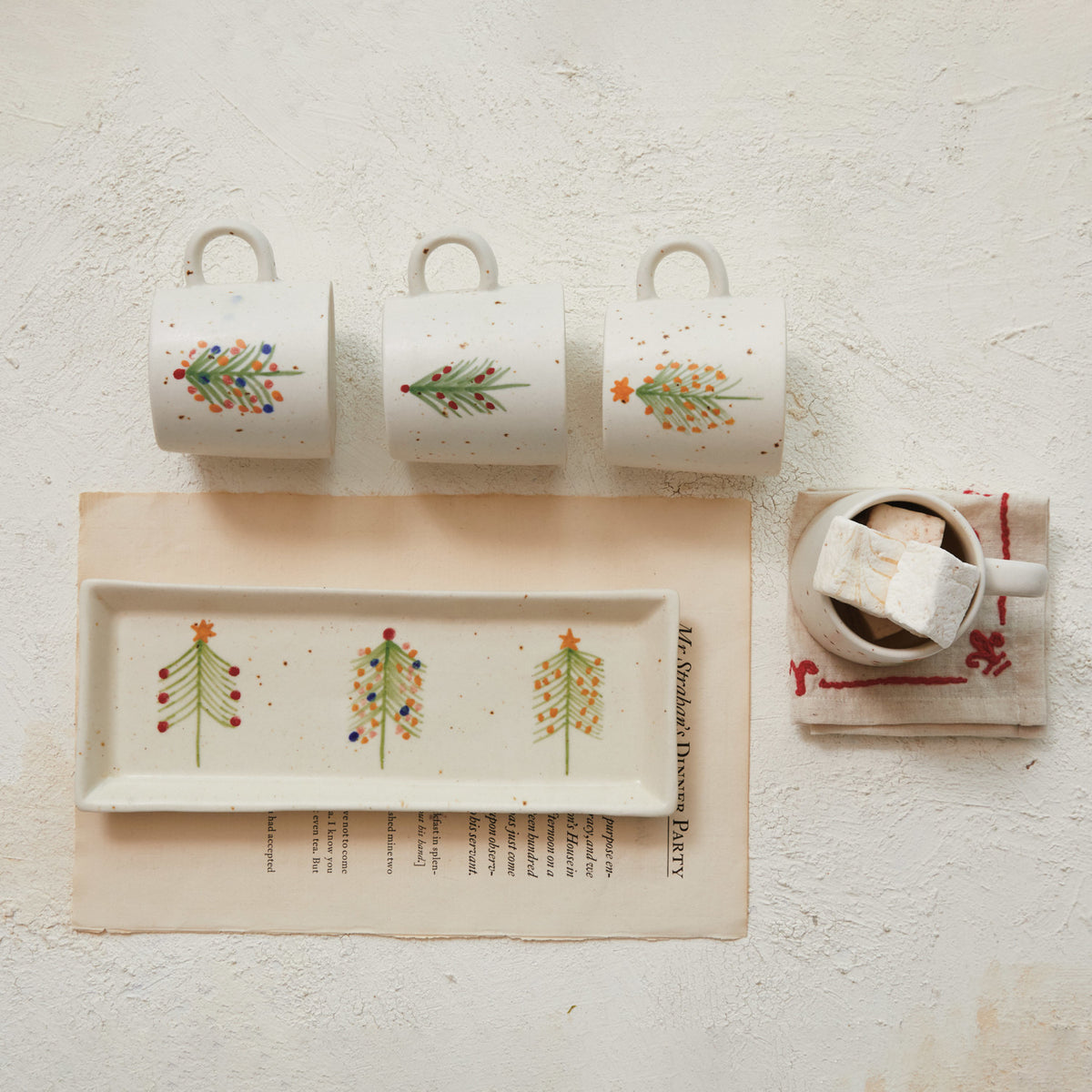 Christmas Tree Ceramic Serving Platter, 12-Inch