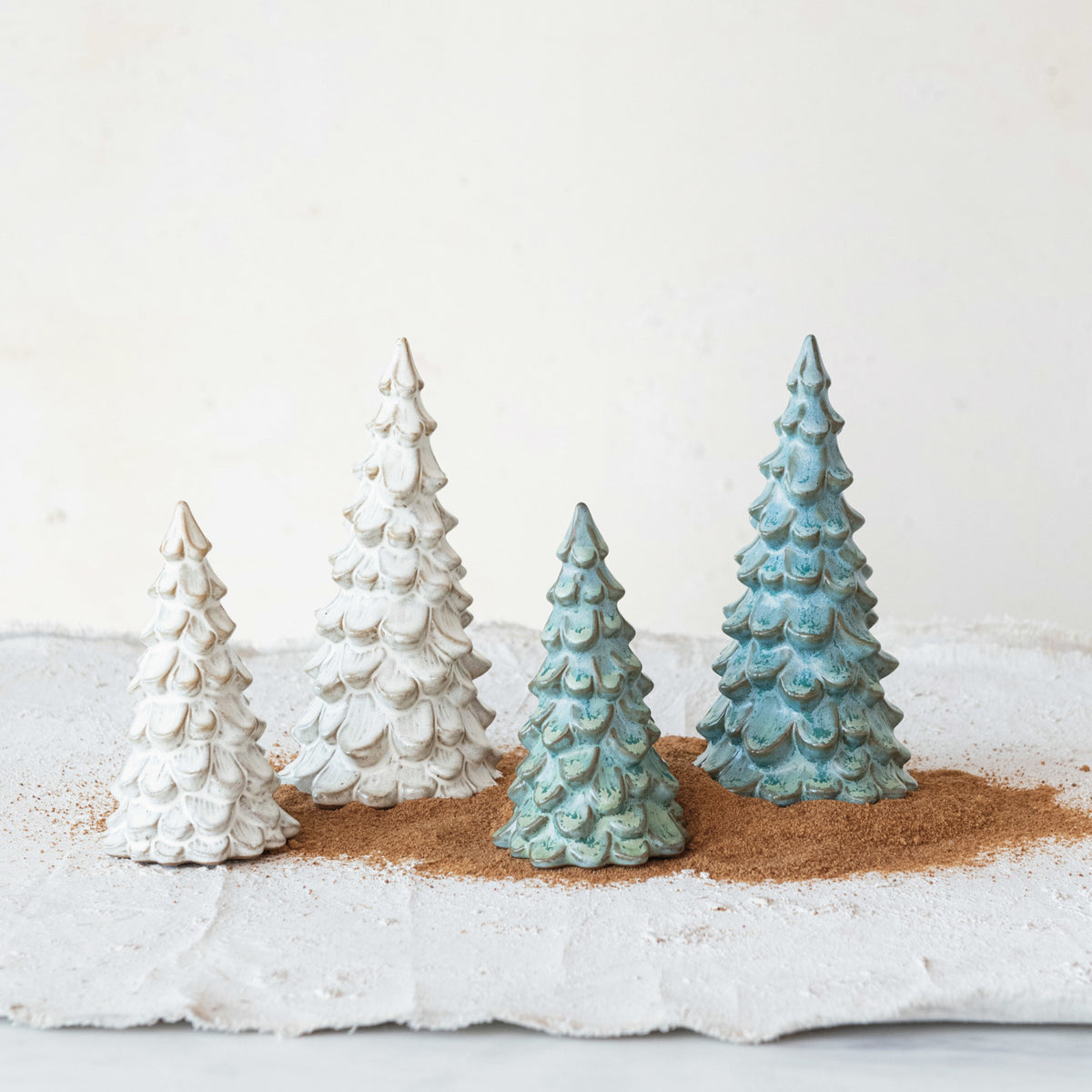 Stoneware Tree, Cream, 8 in.