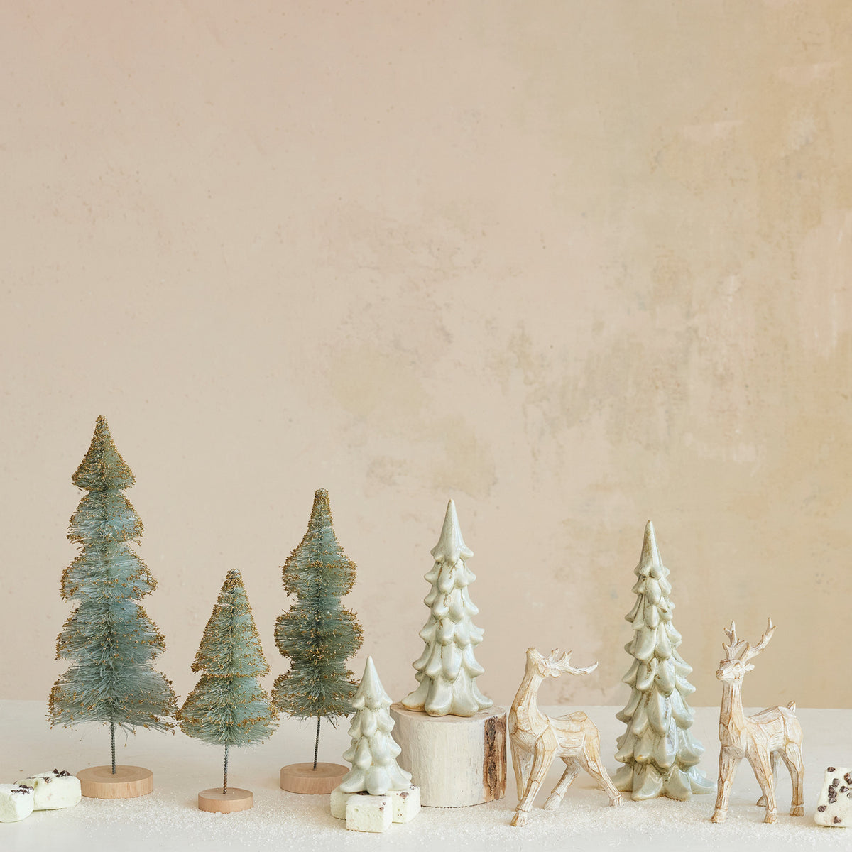 Stoneware Tree, Light Green, 4.5 in.